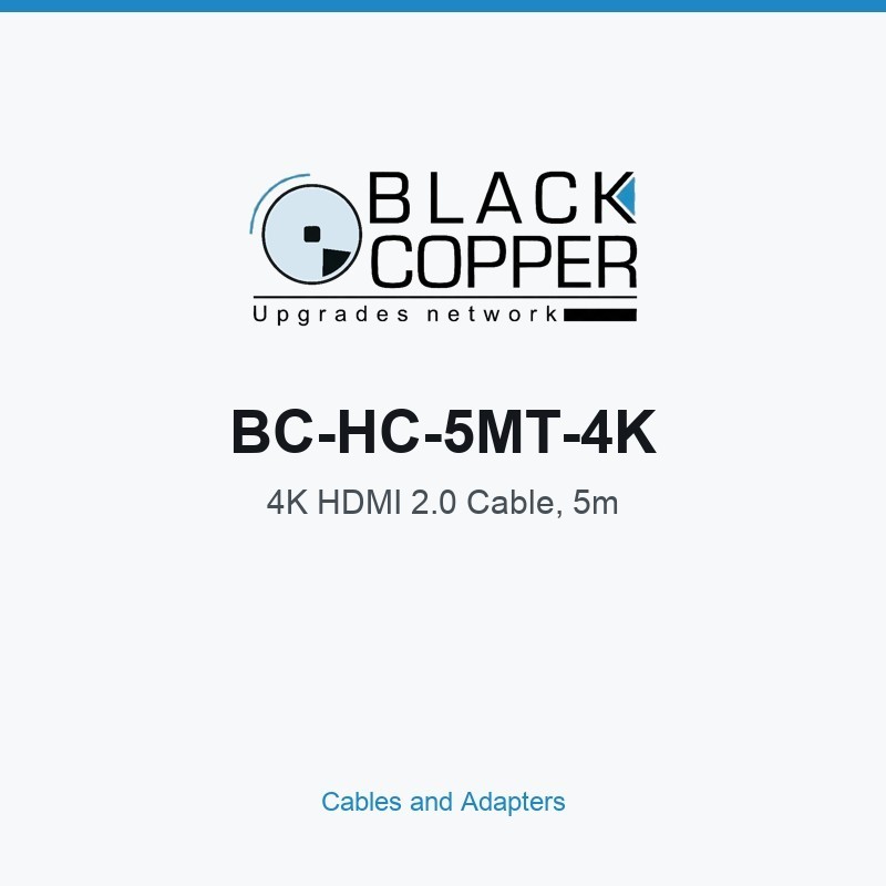 BlackCopper BC-HC-5MT-4K 4K HDMI 2.0 Cable, 5m