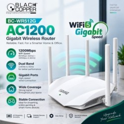 BlackCopper BC-WR512G AC1200 Dual-Band Gigabit WiFi 5 Wireless Router