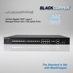 BlackCopper BC-8GS-24SFP-F410G 24-Port Gigabit SFP Aggregation Switch with 8 Combo & 4x 10G SFP+