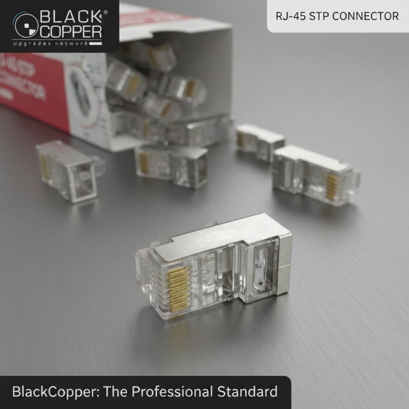 BlackCopper BCRJBSTPCT6 RJ45 Cat6 Shielded STP Connector (Pack)