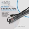 BlackCopper BCPDU6P 6-Way PDU with Surge & Safety Protection