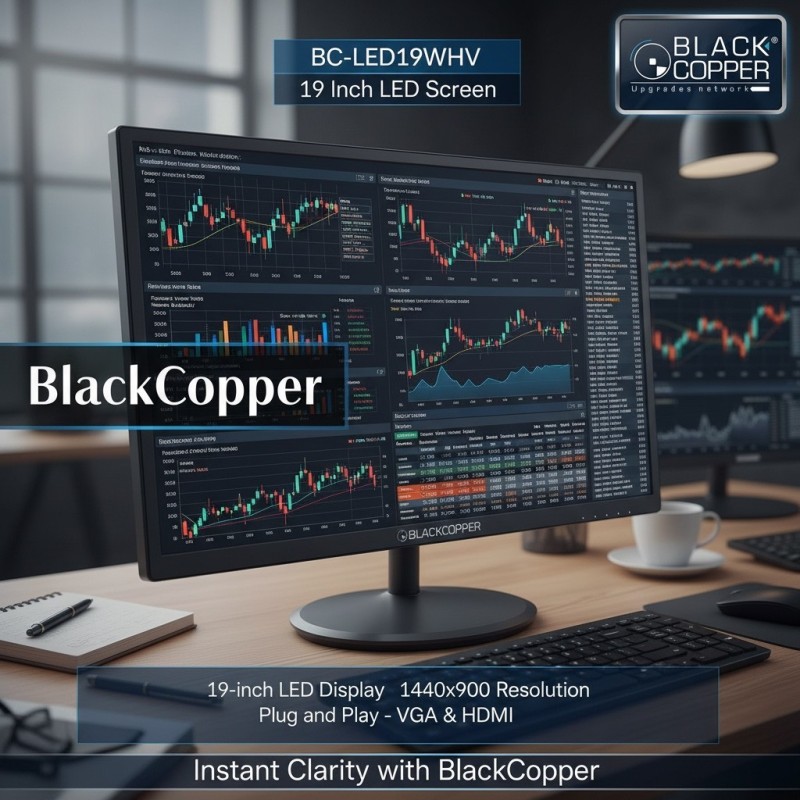 BlackCopper BC-LED19WHV 19" Widescreen LED Monitor, HDMI & VGA