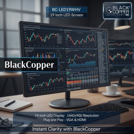 BlackCopper BC-LED19WHV 19" Widescreen LED Monitor, HDMI & VGA