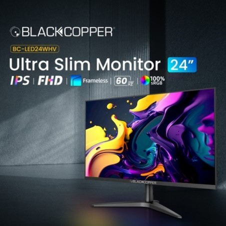 BlackCopper BC-LED24WHV 24" Frameless IPS LED Monitor, Full HD