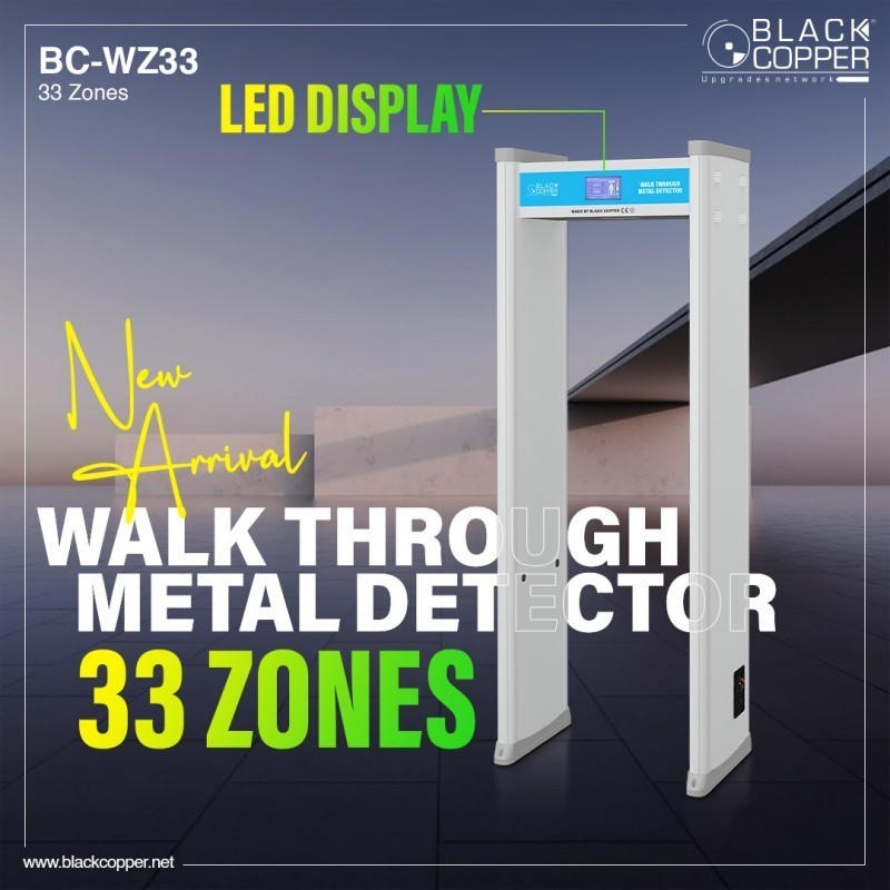 BlackCopper BC-WZ33 33-Zone Walk Through Metal Detector with LCD Display