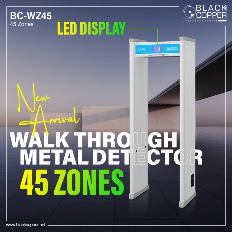 BlackCopper BC-WZ45 45-Zone Walk Through Metal Detector with LCD Display
