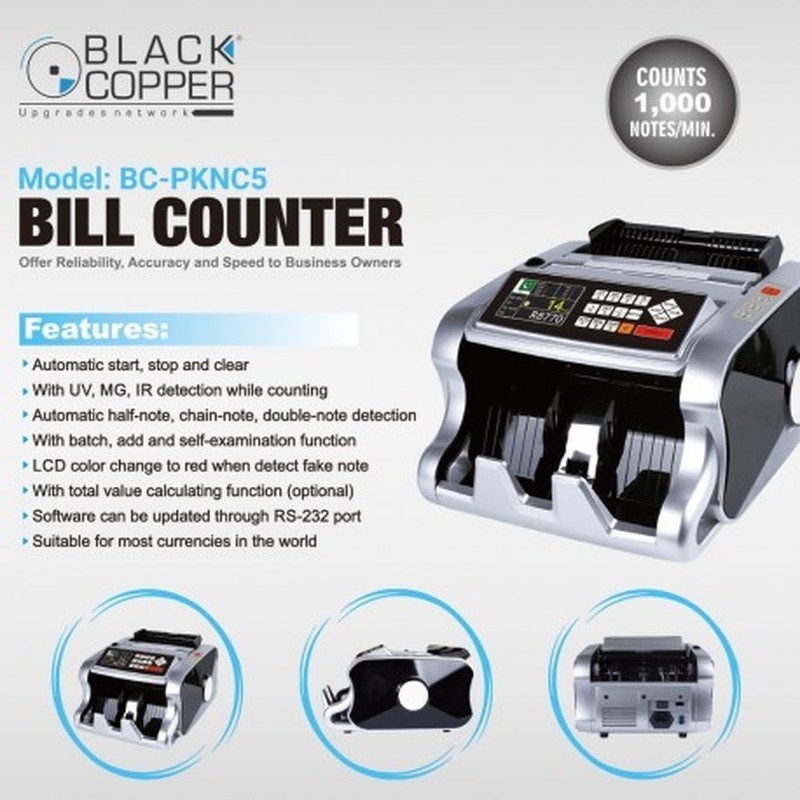 BlackCopper BC-PKNC5 Mixed Denomination Value Counter for Pakistani Currency