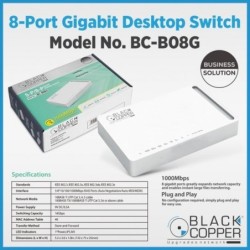 BlackCopper BC-B08G 8-Port Gigabit Desktop Switch