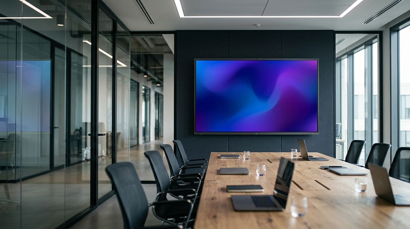 BlackCopper interactive flat panel in a boardroom