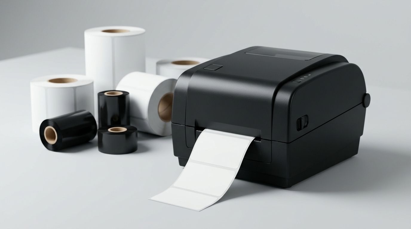 BlackCopper barcode label printer and label rolls