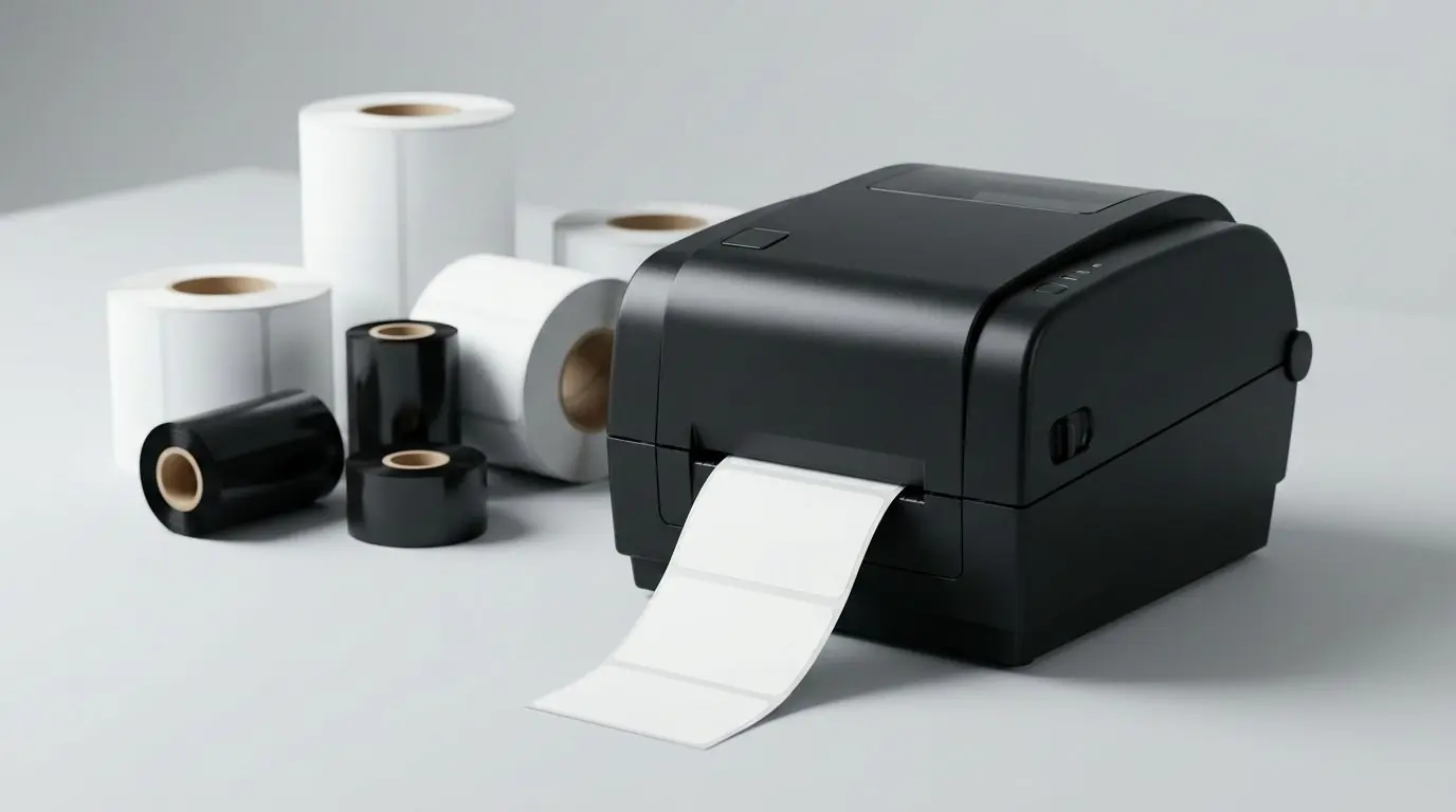 BlackCopper barcode label printer and label rolls
